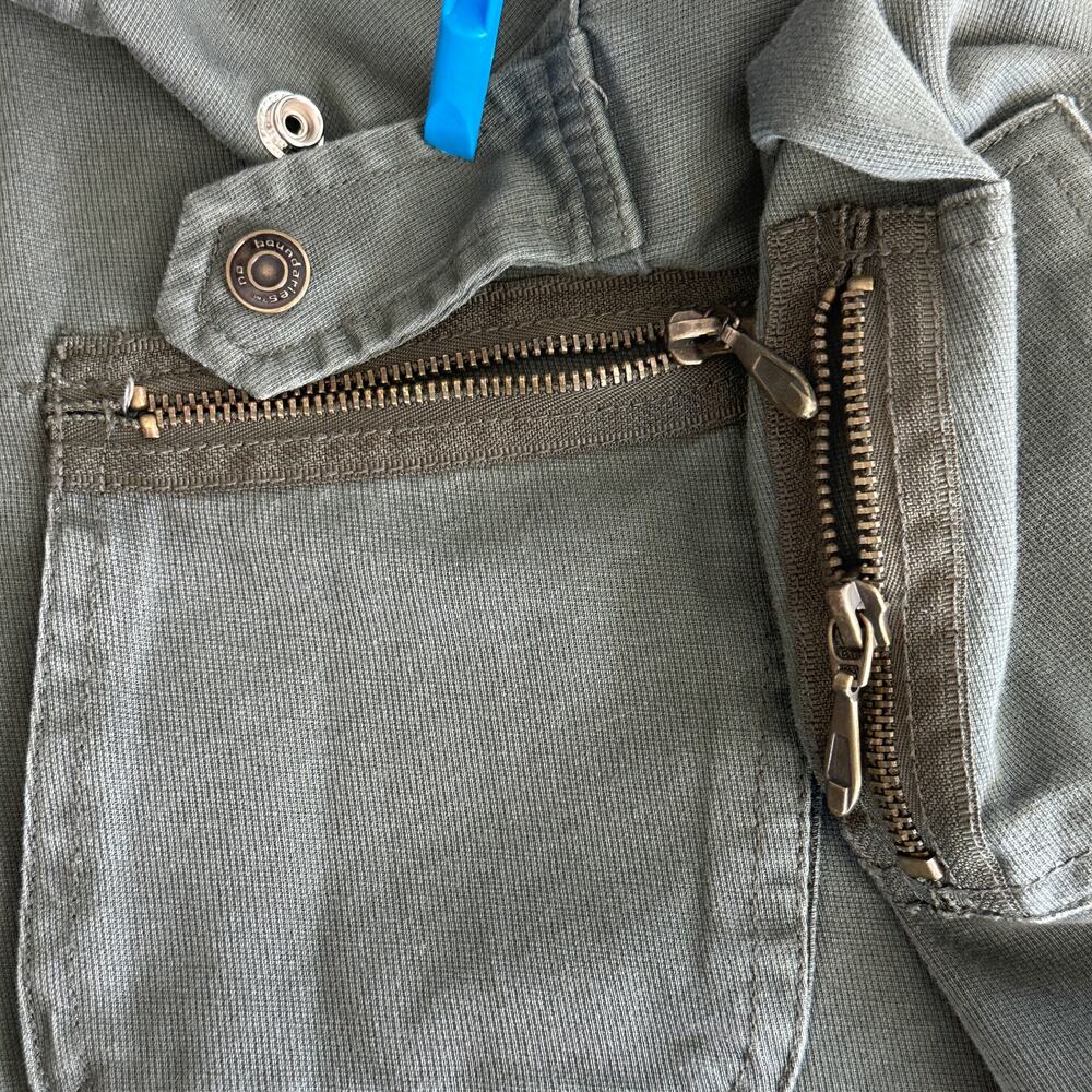 No Boundaries Long Utility Jacket Jr Large Coat Military Green Y2K Grunge EUC - Picture 7 of 9